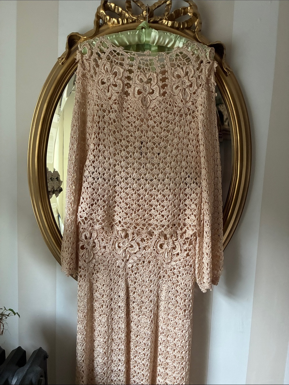 Vintage Handmade Crochet  2 piece dress.